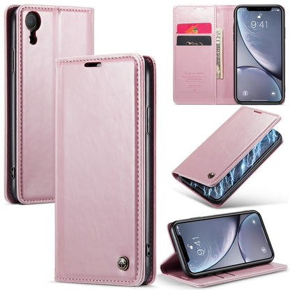 For iPhone XR CaseMe 003 Crazy Horse Texture Leather Phone Case(Pink) - More iPhone Cases by CaseMe | Online Shopping UK | buy2fix