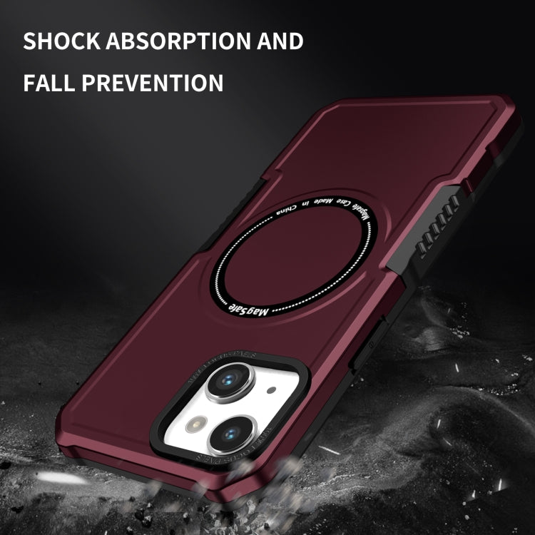 For iPhone 14 MagSafe Shockproof Armor Phone Case(Wine Red) - iPhone 14 Cases by buy2fix | Online Shopping UK | buy2fix