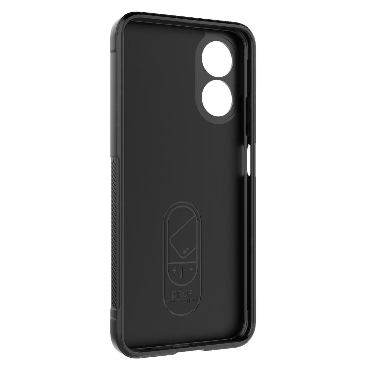 For OPPO A17 4G Global Magic Shield TPU + Flannel Phone Case(Dark Grey) - OPPO Cases by buy2fix | Online Shopping UK | buy2fix