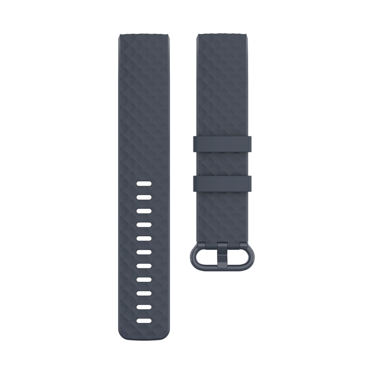 Color Buckle TPU Wrist Strap Watch Band for Fitbit Charge 4 / Charge 3 / Charge 3 SE, Size: L(Blue Gray) - Watch Bands by buy2fix | Online Shopping UK | buy2fix