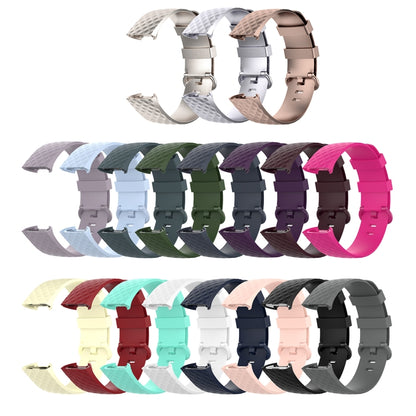 Color Buckle TPU Wrist Strap Watch Band for Fitbit Charge 4 / Charge 3 / Charge 3 SE, Size: L(Silver) - Watch Bands by buy2fix | Online Shopping UK | buy2fix