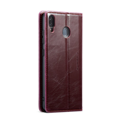 For Samsung Galaxy A20／A30／M10S CaseMe 003 Crazy Horse Texture Leather Phone Case(Wine Red) - Galaxy Phone Cases by CaseMe | Online Shopping UK | buy2fix