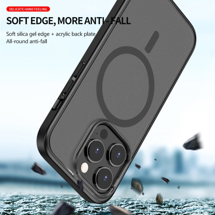 For iPhone 14 Skin Feel Frosted Magsafe Phone Case(Black) - iPhone 14 Cases by buy2fix | Online Shopping UK | buy2fix
