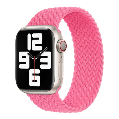 Nylon Single-turn Braided Watch Band For Apple Watch Ultra 49mm / Series 8&7 45mm / SE 2&6&SE&5&4 44mm / 3&2&1 42mm, Length:135mm(Orange Pink) - Watch Bands by buy2fix | Online Shopping UK | buy2fix