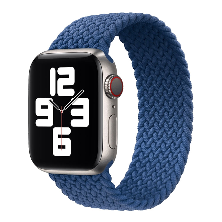 Nylon Single-turn Braided Watch Band For Apple Watch Ultra 49mm / Series 8&7 45mm / SE 2&6&SE&5&4 44mm / 3&2&1 42mm, Length:135mm(Sea Blue) - Watch Bands by buy2fix | Online Shopping UK | buy2fix