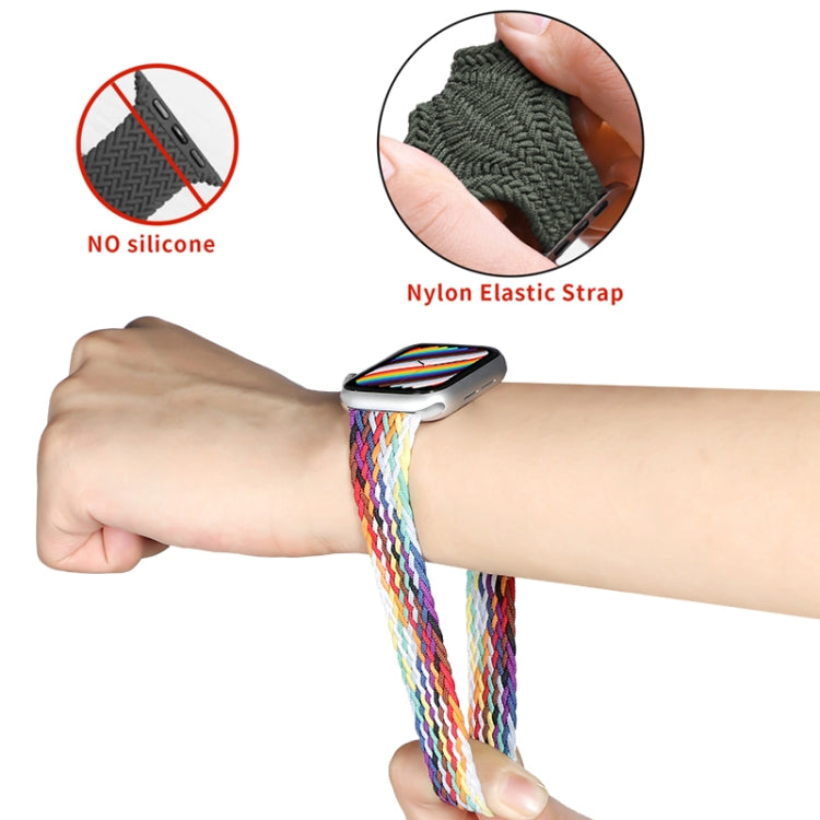 Nylon Single-turn Braided Watch Band For Apple Watch Ultra 49mm / Series 8&7 45mm / SE 2&6&SE&5&4 44mm / 3&2&1 42mm, Length:135mm(Z BR) - Watch Bands by buy2fix | Online Shopping UK | buy2fix