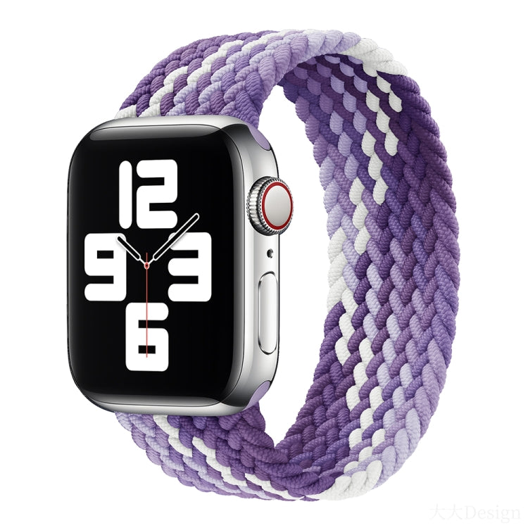 Nylon Single-turn Braided Watch Band For Apple Watch Ultra 49mm&Watch Ultra 2 49mm / Series 9&8&7 45mm / SE 3&SE 2&6&SE&5&4 44mm / 3&2&1 42mm, Length:165mm(Grape Purple) - Watch Bands by buy2fix | Online Shopping UK | buy2fix