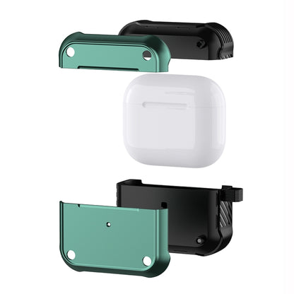 For  AirPods 3 Wing TPU + PC Shockproof Earphone Protective Case(Black Green) - For AirPods 3 by buy2fix | Online Shopping UK | buy2fix