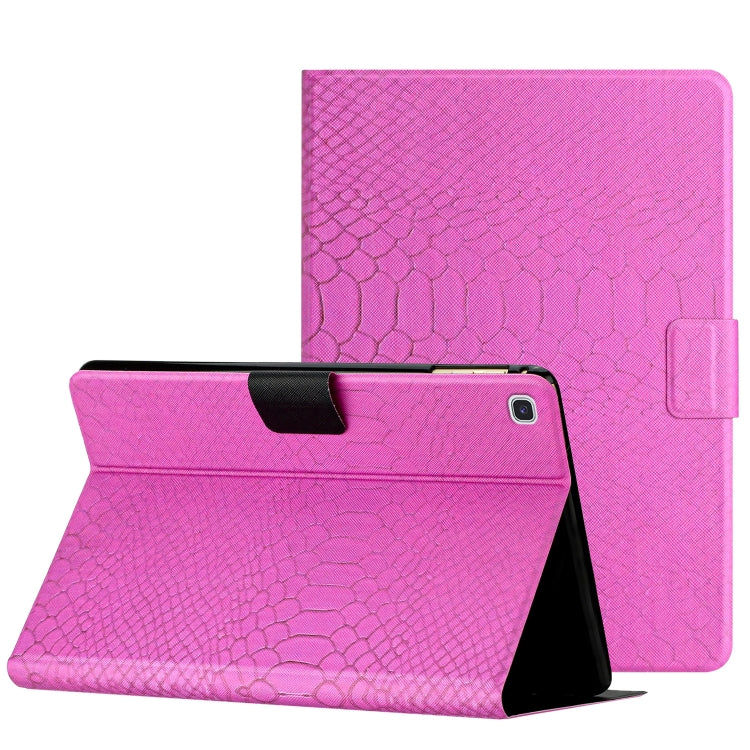 For Samsung Galaxy Tab A7 10.4 2020 Solid Color Crocodile Texture Leather Smart Tablet Case(Rose Red) - Other Galaxy Tab PC by buy2fix | Online Shopping UK | buy2fix