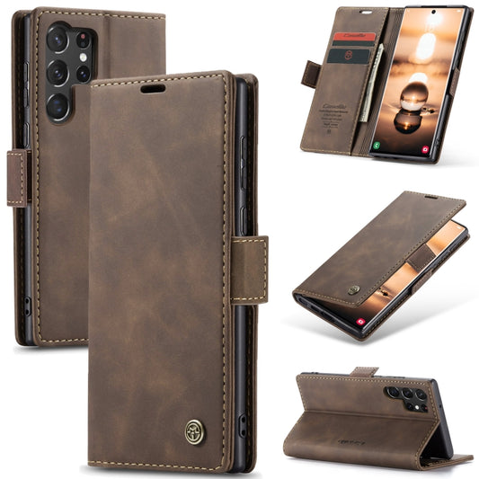 For Samsung Galaxy S23 Ultra 5G CaseMe 013 Multifunctional Horizontal Flip Leather Phone Case(Coffee) - Galaxy S23 Ultra 5G Cases by CaseMe | Online Shopping UK | buy2fix