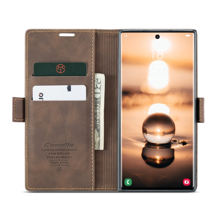 For Samsung Galaxy S23 Ultra 5G CaseMe 013 Multifunctional Horizontal Flip Leather Phone Case(Coffee) - Galaxy S23 Ultra 5G Cases by CaseMe | Online Shopping UK | buy2fix