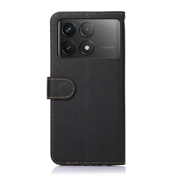 For Xiaomi Redmi K70 5G / K70 Pro 5G KHAZNEH Litchi Texture Leather RFID Phone Case(Black) - K70 Cases by buy2fix | Online Shopping UK | buy2fix