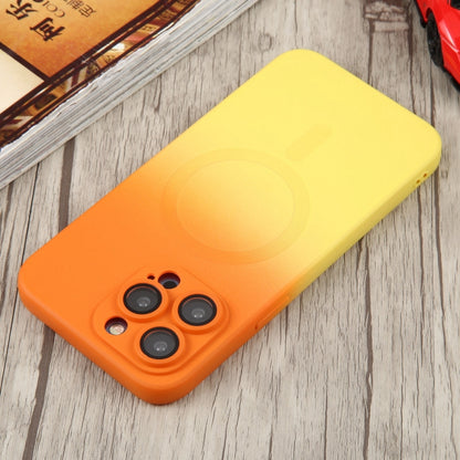 For iPhone 14 Pro Liquid TPU Silicone Gradient MagSafe Phone Case(Orange Yellow) - iPhone 14 Pro Cases by buy2fix | Online Shopping UK | buy2fix