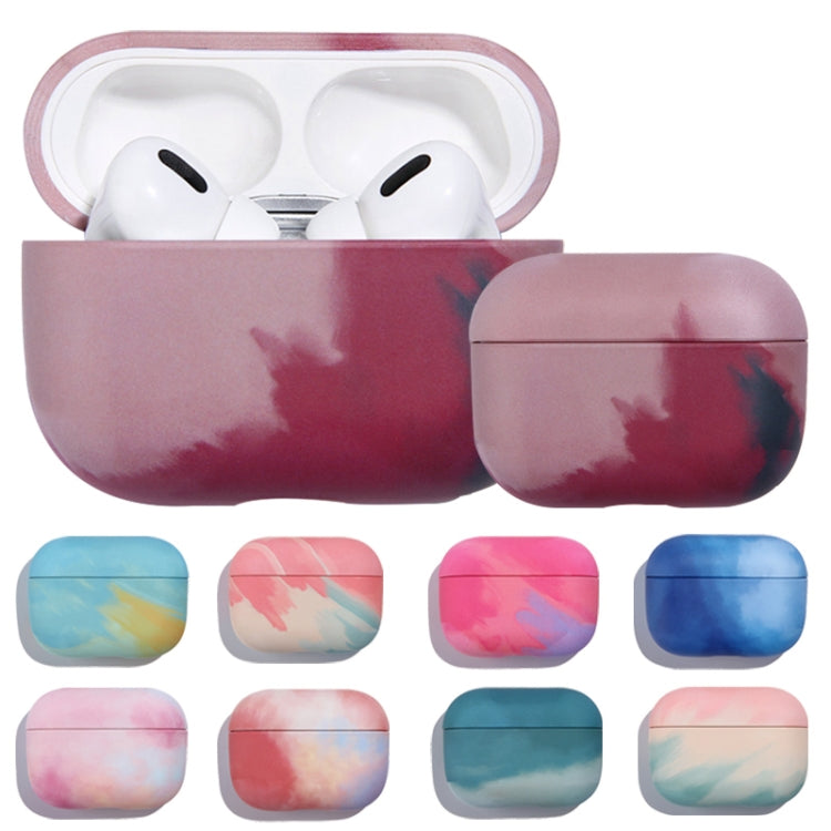 For AirPods Pro Ink Painting Water Sticker PC Earphone Case(Sea Blue) - For AirPods Pro by buy2fix | Online Shopping UK | buy2fix