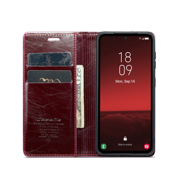 For Samsung Galaxy A54 5G CaseMe 003 Crazy Horse Texture Leather Phone Case(Red) - Galaxy Phone Cases by CaseMe | Online Shopping UK | buy2fix