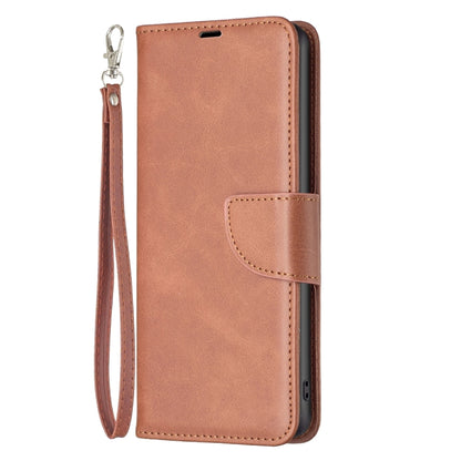 For Xiaomi Redmi A3 Lambskin Texture Pure Color Flip Leather Phone Case(Brown) - Xiaomi Cases by buy2fix | Online Shopping UK | buy2fix