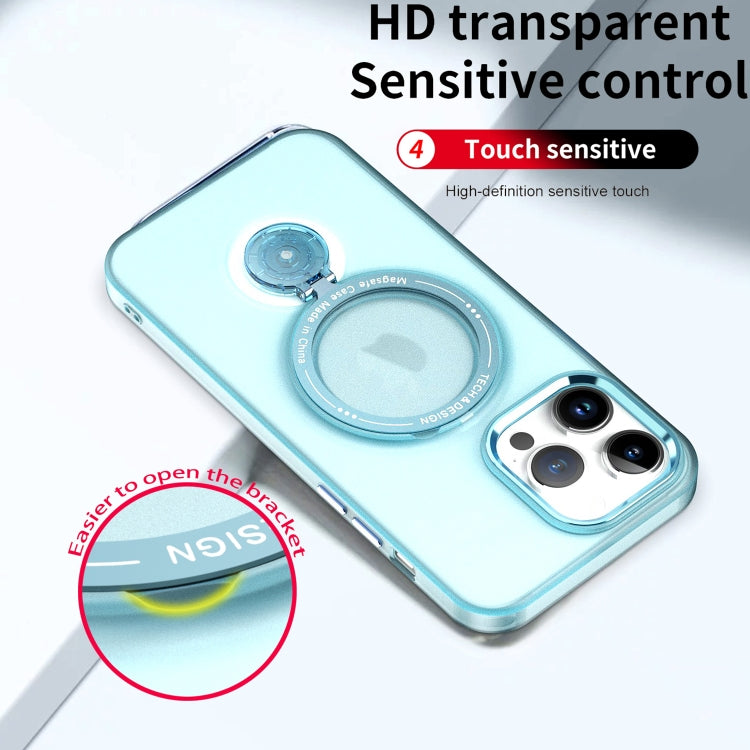 For iPhone 14 360 Degree Rotation Holder MagSafe Magnetic Phone Case(Light Blue) - iPhone 14 Cases by buy2fix | Online Shopping UK | buy2fix