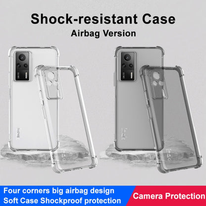 For Xiaomi Redmi K60E 5G imak Shockproof Airbag TPU Phone Case(Transparent Black) - Xiaomi Cases by imak | Online Shopping UK | buy2fix
