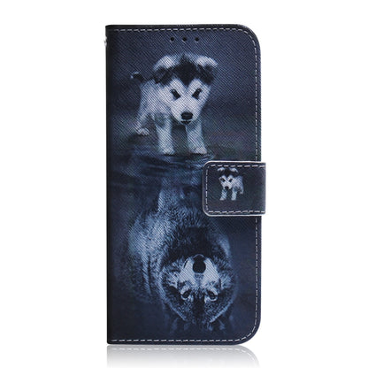 For OnePlus 11 Coloured Drawing Flip Leather Phone Case(Wolf and Dog) - OnePlus Cases by buy2fix | Online Shopping UK | buy2fix