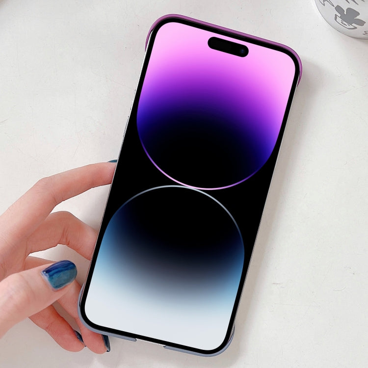 For iPhone 12 Frameless Skin Feel Gradient Phone Case(Light Purple + Light Blue) - iPhone 12 / 12 Pro Cases by buy2fix | Online Shopping UK | buy2fix