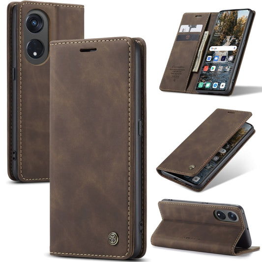 For OPPO Reno8 T 5G CaseMe 013 Multifunctional Horizontal Flip Leather Phone Case(Coffee) - OPPO Cases by CaseMe | Online Shopping UK | buy2fix