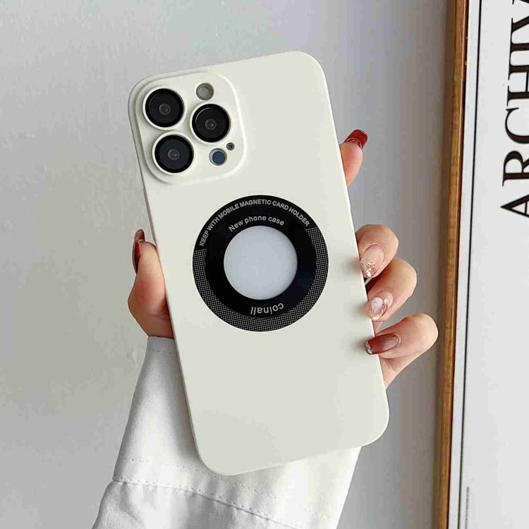 For iPhone 12 Skin Feel CD Texture MagSafe Magnetic Phone Case(White) - iPhone 12 / 12 Pro Cases by buy2fix | Online Shopping UK | buy2fix