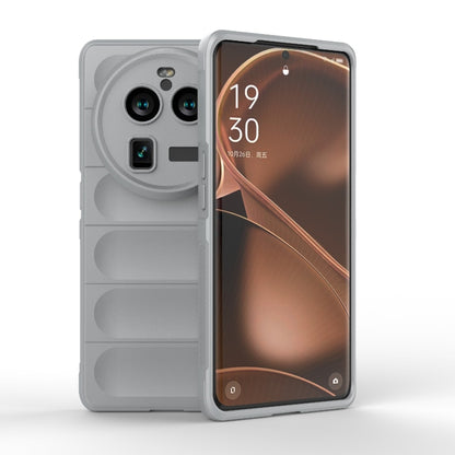 For OPPO Find X6 Pro 5G Magic Shield TPU + Flannel Phone Case(Grey) - OPPO Cases by buy2fix | Online Shopping UK | buy2fix