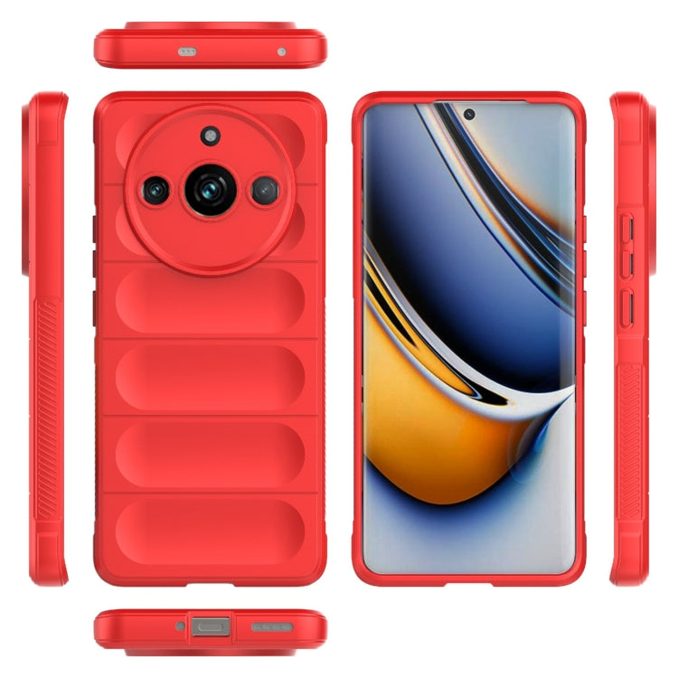 For Realme 11 Pro 5G/11 Pro+ 5G Magic Shield TPU + Flannel Phone Case(Wine Red) - Realme Cases by buy2fix | Online Shopping UK | buy2fix