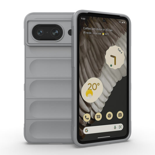 For Google Pixel 8 5G Magic Shield TPU + Flannel Phone Case(Grey) - Google Cases by buy2fix | Online Shopping UK | buy2fix