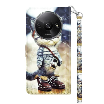 For Xiaomi Redmi A3 3D Painted Pattern Leather Phone Case(Naughty Cat) - Xiaomi Cases by buy2fix | Online Shopping UK | buy2fix