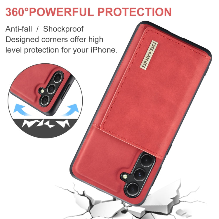 For Samsung Galaxy A55 5G DG.MING M1 Series 3-Fold Multi Card Wallet + Magnetic Phone Case(Red) - Galaxy Phone Cases by DG.MING | Online Shopping UK | buy2fix