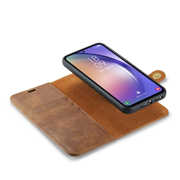 For Samsung Galaxy A54 5G DG.MING Crazy Horse Texture Detachable Magnetic Leather Case(Brown) - Galaxy Phone Cases by DG.MING | Online Shopping UK | buy2fix