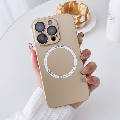 For iPhone 12 Magsafe Magnetic PC Shockproof Phone Case With Camera Lens(Gold) - iPhone 12 / 12 Pro Cases by buy2fix | Online Shopping UK | buy2fix