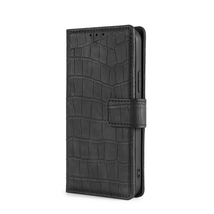 For Realme GT Neo5 SE Skin Feel Crocodile Magnetic Clasp Leather Phone Case(Black) - Realme Cases by buy2fix | Online Shopping UK | buy2fix