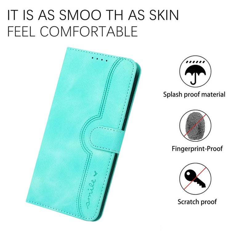 For OnePlus 12 Heart Pattern Skin Feel Leather Phone Case(Light Blue) - OnePlus Cases by buy2fix | Online Shopping UK | buy2fix