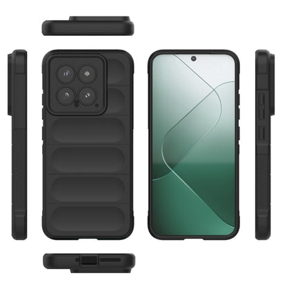 For Xiaomi 14 5G Magic Shield TPU + Flannel Phone Case(Dark Green) - 14 Cases by buy2fix | Online Shopping UK | buy2fix
