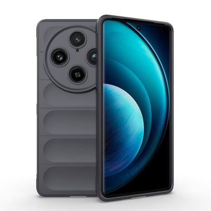 For vivo X100 Pro 5G Magic Shield TPU + Flannel Phone Case(Dark Grey) - X100 Pro Cases by buy2fix | Online Shopping UK | buy2fix