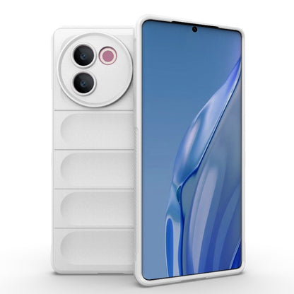 For vivo V30e 5G Global Magic Shield TPU + Flannel Phone Case(White) - vivo Cases by buy2fix | Online Shopping UK | buy2fix