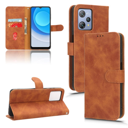 For Blackview A53 Pro Skin Feel Magnetic Flip Leather Phone Case(Brown) - More Brand by buy2fix | Online Shopping UK | buy2fix