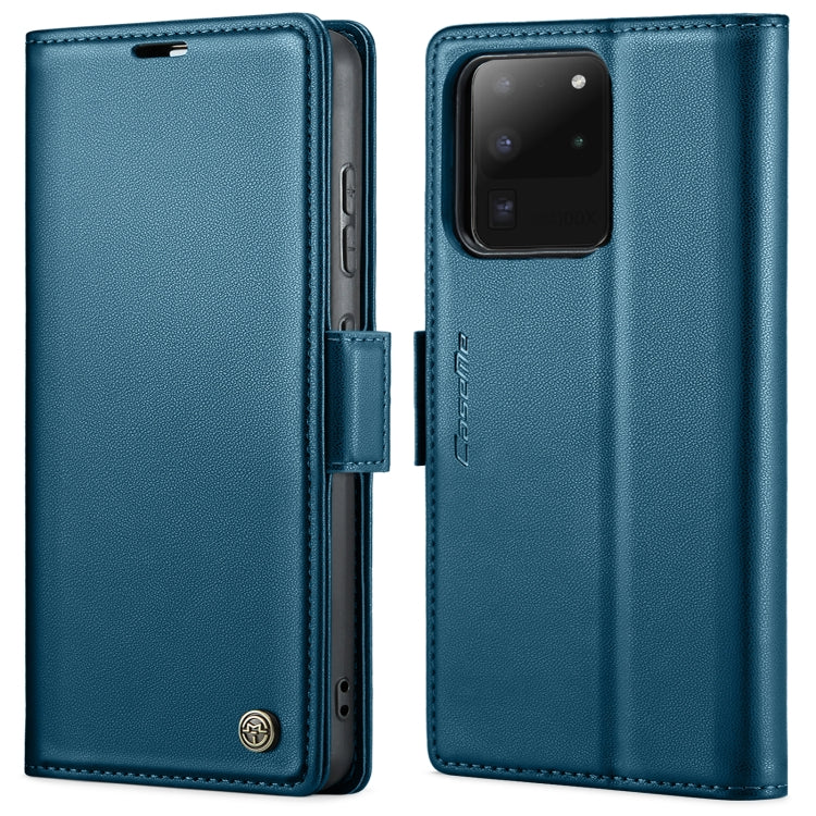 For Samsung Galaxy S20 Ultra CaseMe 023 Butterfly Buckle Litchi Texture RFID Anti-theft Leather Phone Case(Blue) - Galaxy Phone Cases by CaseMe | Online Shopping UK | buy2fix