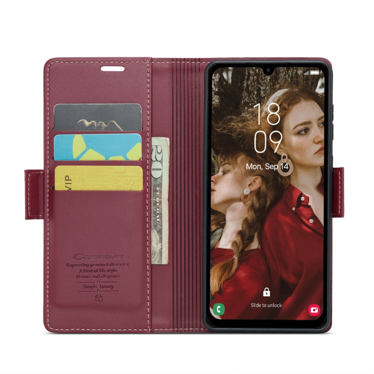 For Samsung Galaxy A15 4G/5G CaseMe 023 Butterfly Buckle Litchi Texture RFID Anti-theft Leather Phone Case(Wine Red) - Galaxy Phone Cases by CaseMe | Online Shopping UK | buy2fix