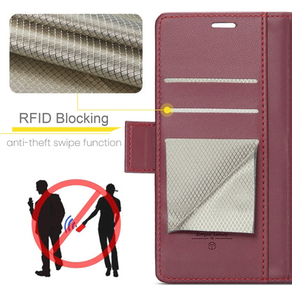 For Samsung Galaxy A05s CaseMe 023 Butterfly Buckle Litchi Texture RFID Anti-theft Leather Phone Case(Wine Red) - Galaxy Phone Cases by CaseMe | Online Shopping UK | buy2fix