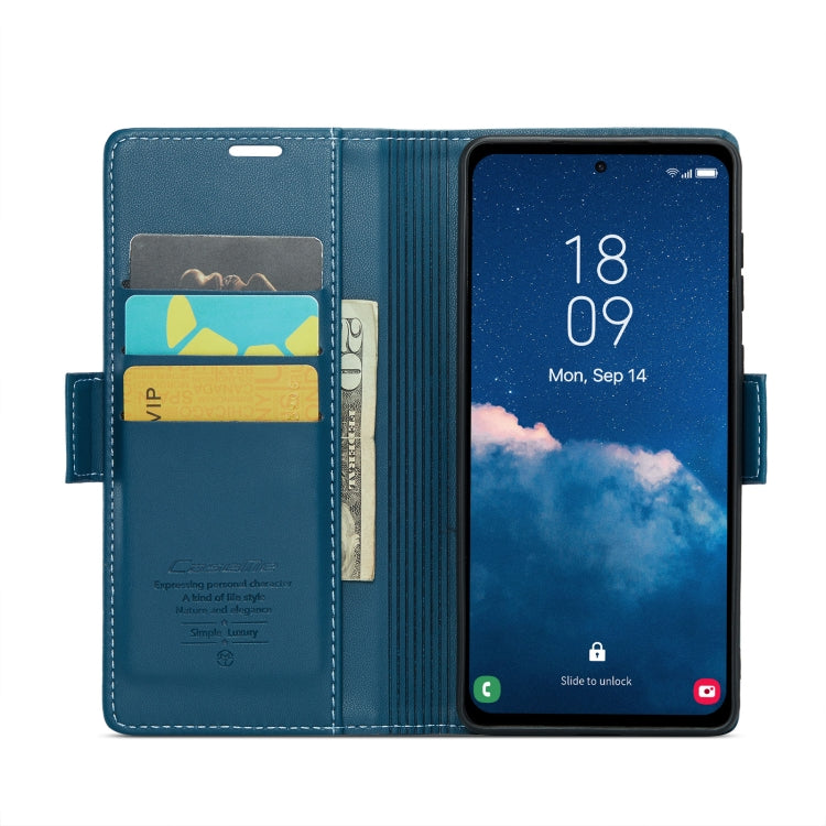 For Samsung Galaxy A35 5G CaseMe 023 Butterfly Buckle Litchi Texture RFID Anti-theft Leather Phone Case(Blue) - Galaxy Phone Cases by CaseMe | Online Shopping UK | buy2fix