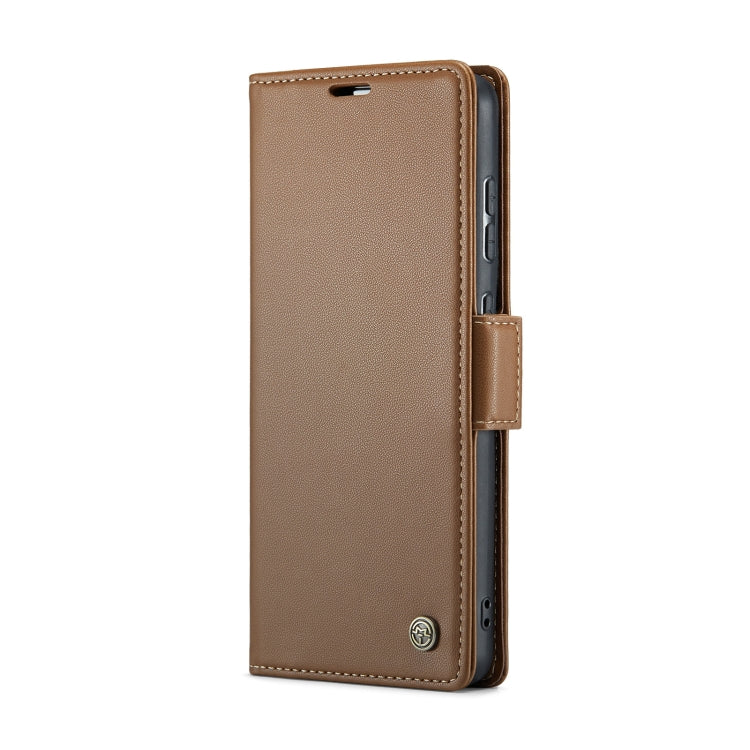 For Samsung Galaxy A55 CaseMe 023 Butterfly Buckle Litchi Texture RFID Anti-theft Leather Phone Case(Brown) - Galaxy Phone Cases by CaseMe | Online Shopping UK | buy2fix