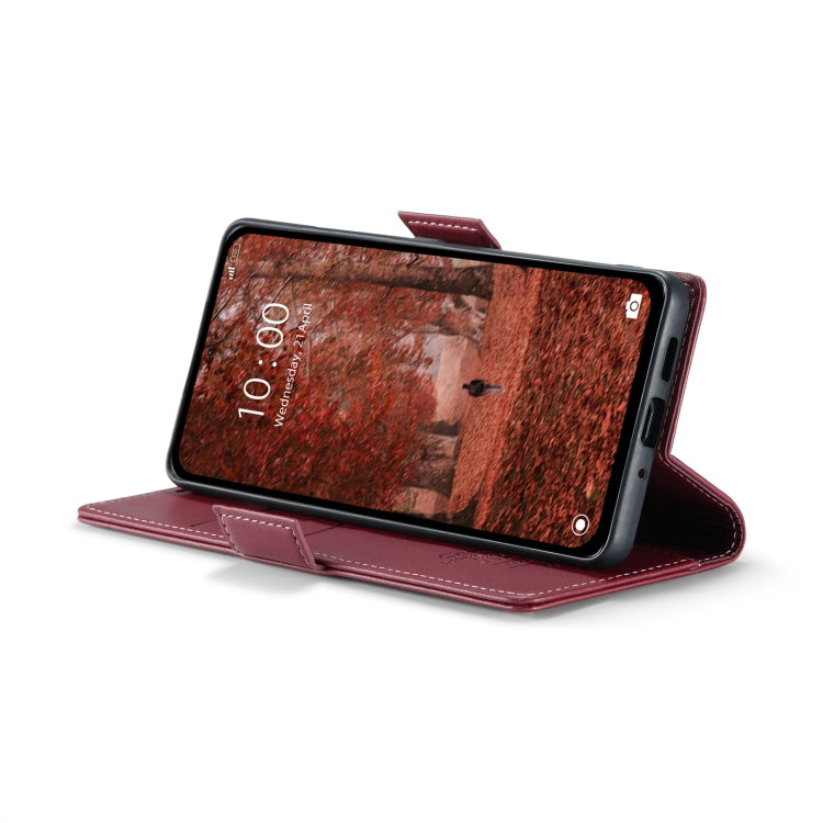 For Xiaomi Redmi Note 13 5G CaseMe 023 Butterfly Buckle Litchi Texture RFID Anti-theft Leather Phone Case(Wine Red) - Xiaomi Cases by CaseMe | Online Shopping UK | buy2fix