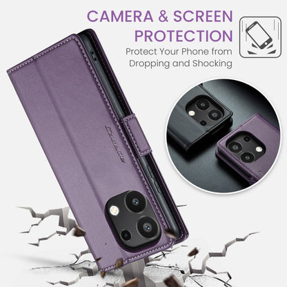 For Xiaomi Redmi Note 13 4G CaseMe 023 Butterfly Buckle Litchi Texture RFID Anti-theft Leather Phone Case(Pearly Purple) - Xiaomi Cases by CaseMe | Online Shopping UK | buy2fix