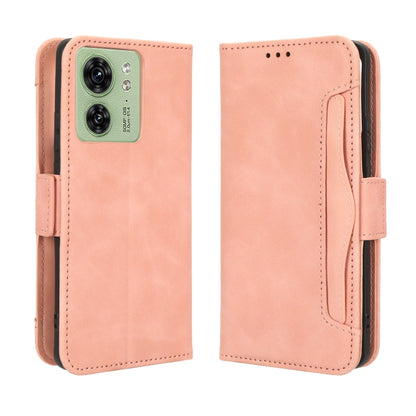 For Motorola Edge 40 Skin Feel Calf Texture Card Slots Leather Phone Case(Pink) - Motorola Cases by buy2fix | Online Shopping UK | buy2fix