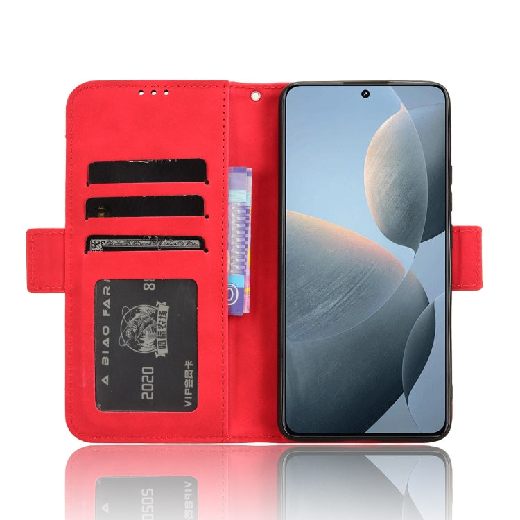 For Xiaomi Redmi K70 / K70 Pro 5G Skin Feel Calf Texture Card Slots Leather Phone Case(Red) - K70 Pro Cases by buy2fix | Online Shopping UK | buy2fix