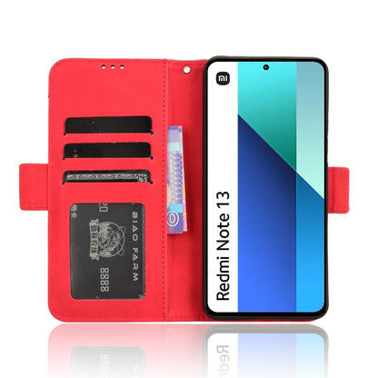 For Xiaomi Redmi Note 13 4G Skin Feel Calf Texture Card Slots Leather Phone Case(Red) - Note 13 Cases by buy2fix | Online Shopping UK | buy2fix