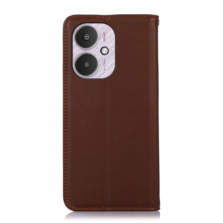 For Xiaomi Redmi 13C 4G/5G/Poco C65/Poco M6 KHAZNEH Nappa Top Layer Cowhide Leather Phone Case(Brown) - 13C Cases by buy2fix | Online Shopping UK | buy2fix